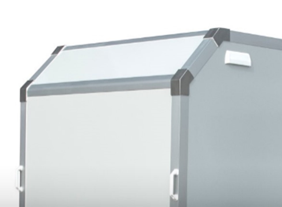 Stirnwand oben abgeschrägt