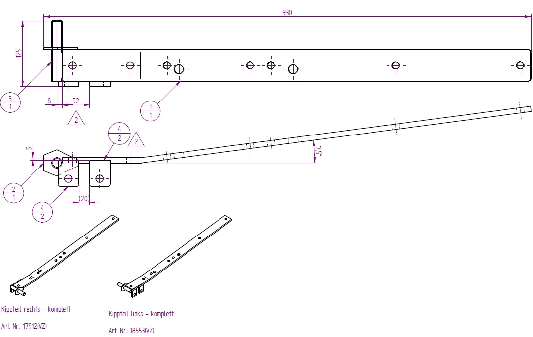 verz. Kipplager links L-AT 350
