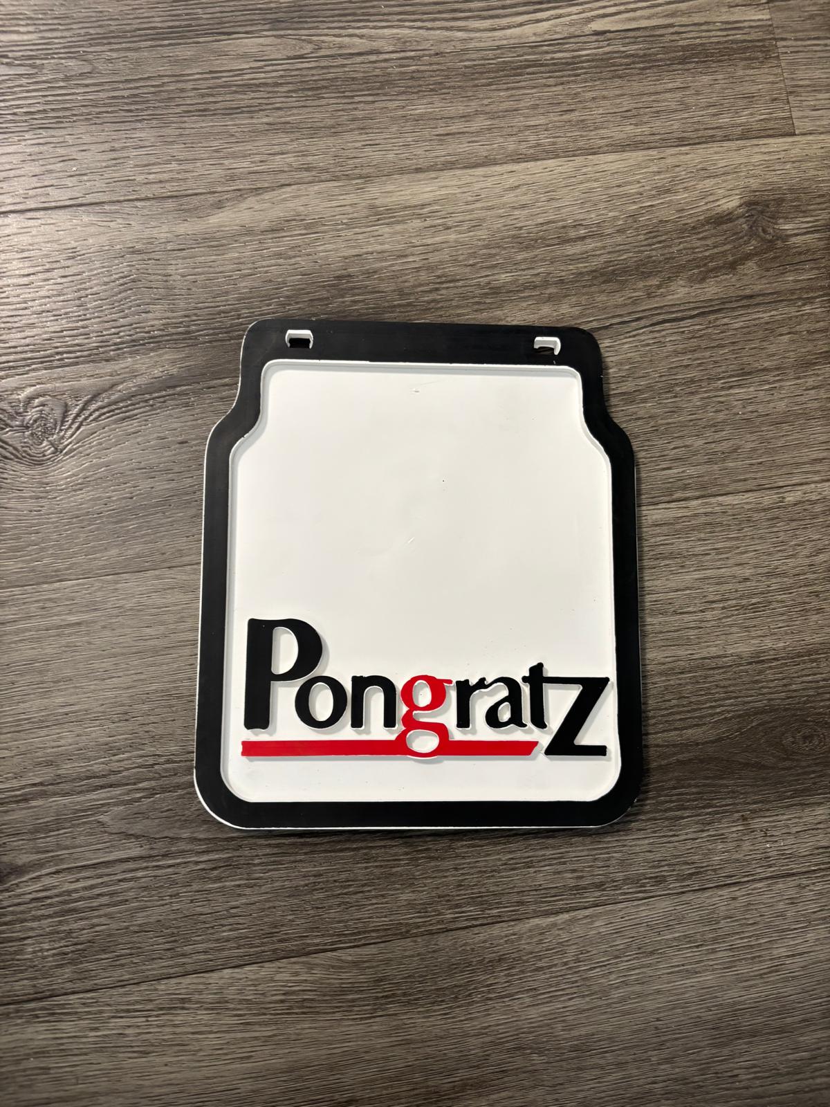 Pongratz Schmutzfänger weiß mit Logo alt