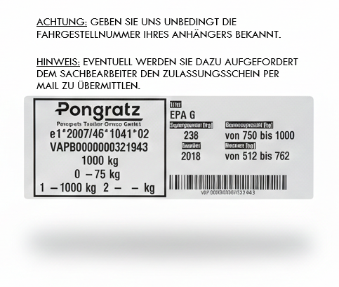 Typenschild 50 x 140 mm, ausgefüllt, klebbar,
