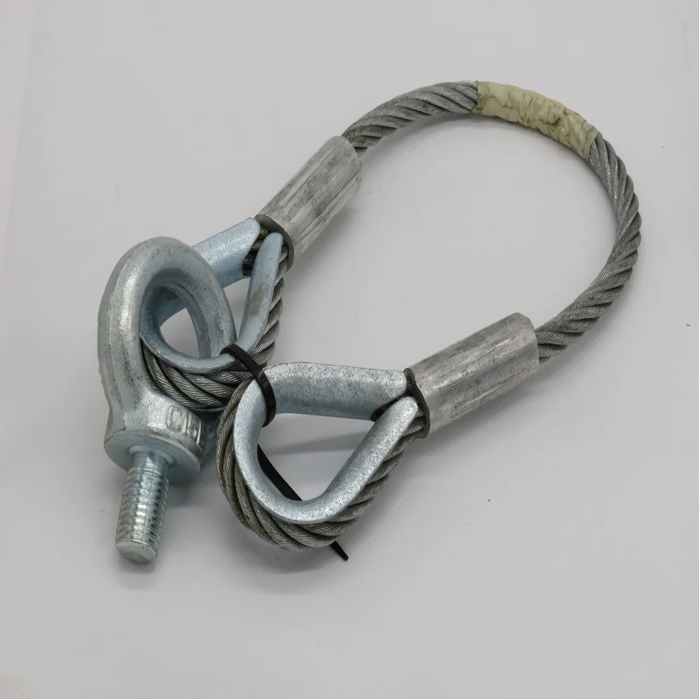 Hubbegrenzerseil für L-RK  L=480mm Kauschen verpresst mit Ringschraube