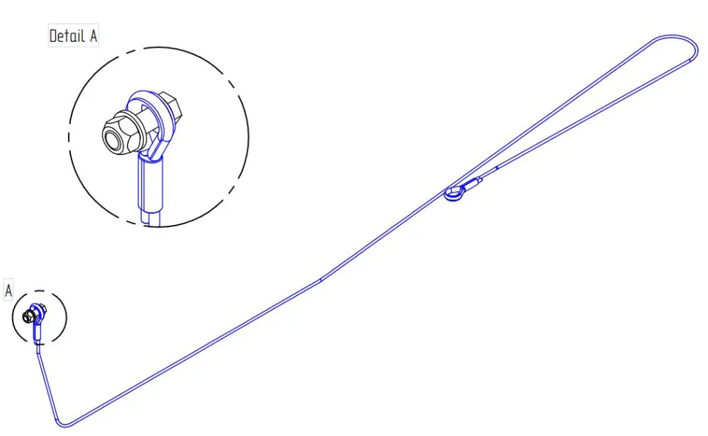 Seil komplett, Ø6mm 2755mm 2x Kausche PLL