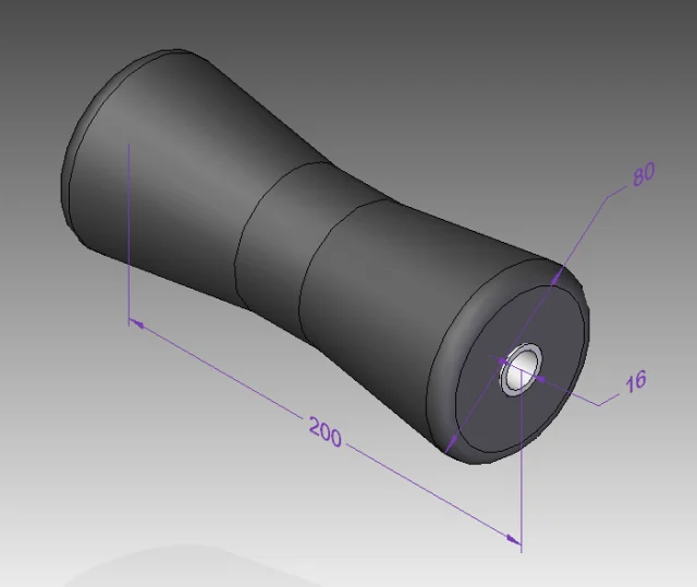 Kielrolle II komplett mit Rohr