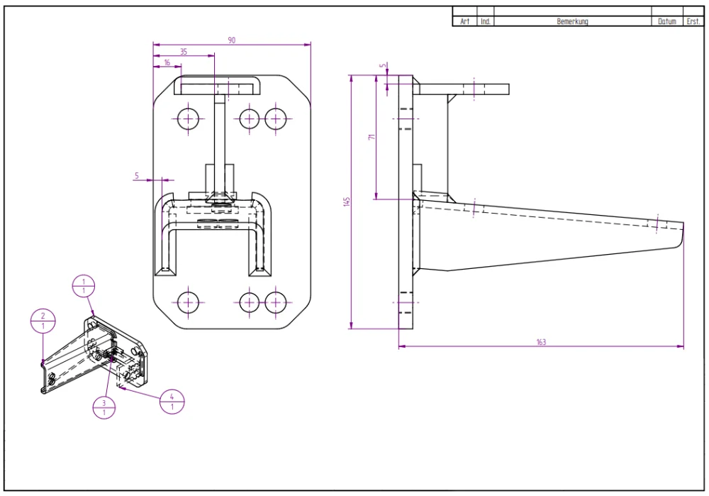 verz. Stützradkonsole II f. Zuggabel