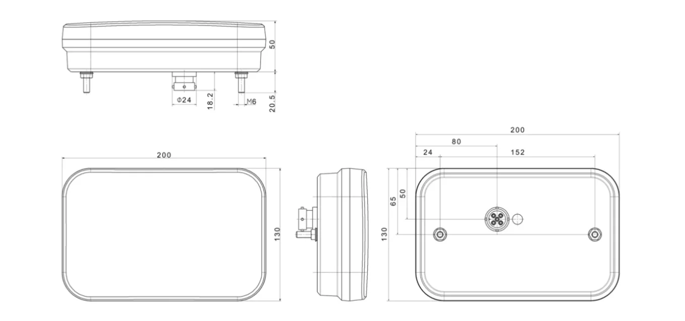 LED Rückleuchte rechts universell ohne KZL 5-polig Bajonett