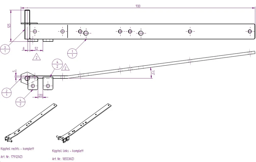 verz. Kippteil rechts L-AT 350