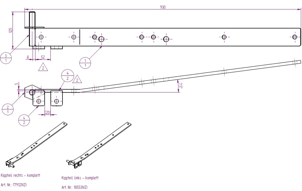 verz. Kipplager links L-AT 350