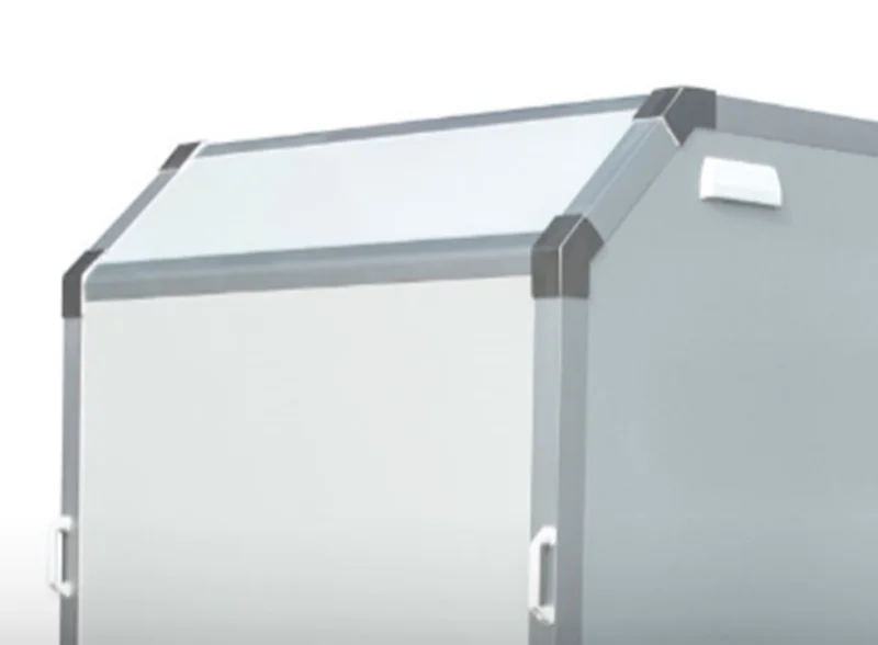 Stirnwand oben abgeschrägt