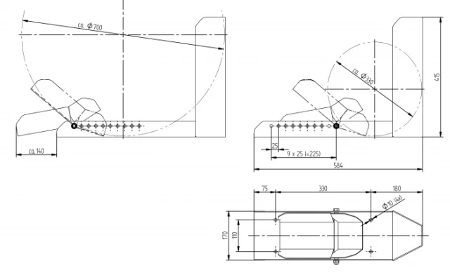 Motorrad-Wippe Stahl verzinkt
