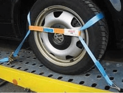 Anleitung Fahrzeugsicherung beim Lkw-Transport mit Reifengurt und neuem  TensionController 